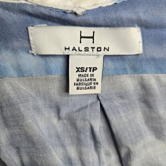 H Halston Blouse Size XS Stripe 3/4 Sleeve V-Neck Beach Vibes - Picture 6 of 7